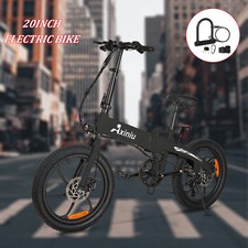 Axiniu 20'' Electric Bicycle 850W 28Mph Fat Tire Snow Beach City Ebike Black