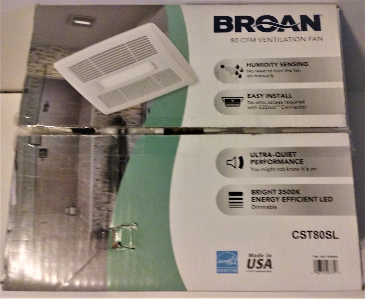 Broan 80 CFM Ventilation Fan - Humidity Sensing -Energy Efficient LED - # CST80SL | eBay