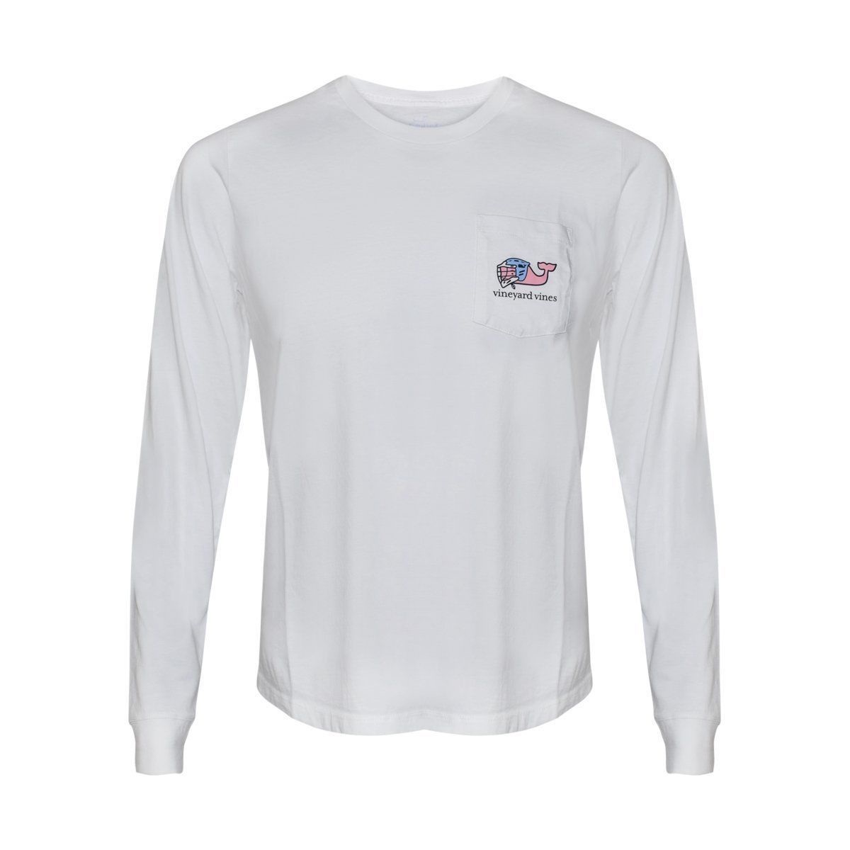 NWT Boys Vineyard Vines L/S Graphic Pocket Tee I Whale LAX White