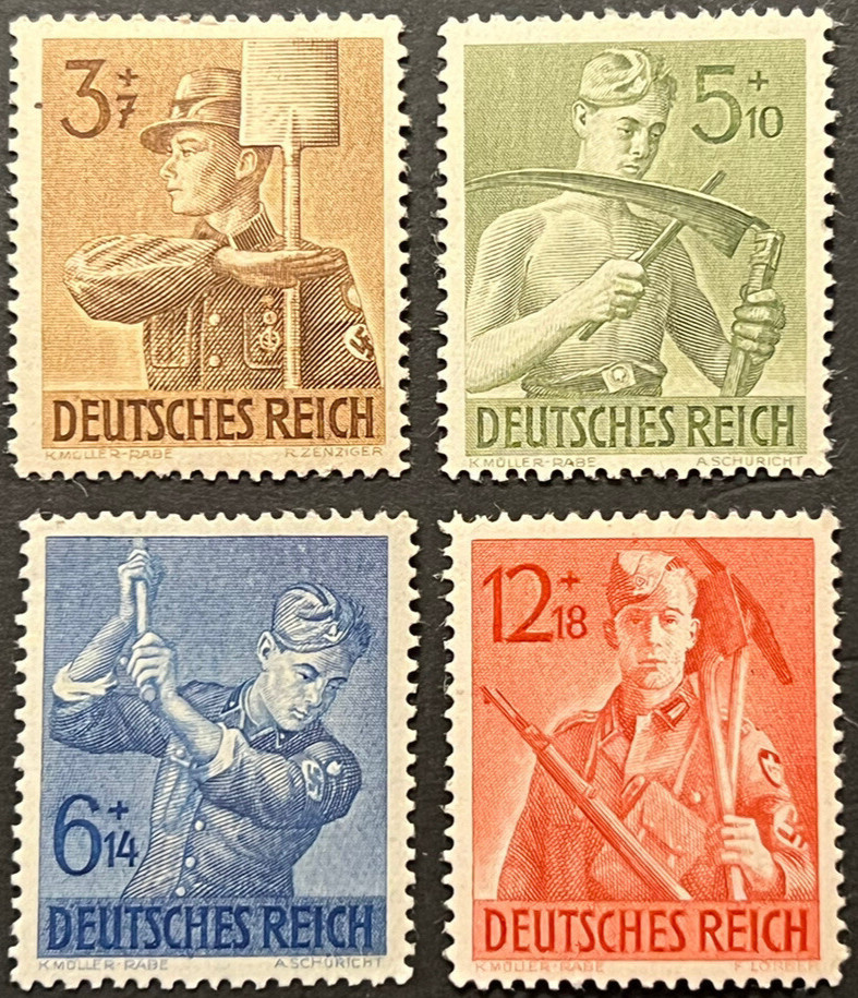 Germany B237 - B240 Mint NH Semi Postal Set Workers - Laborers