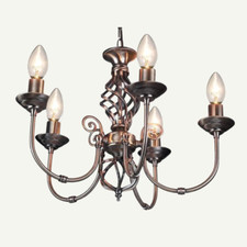 Madison Chandelier Ceiling Light - Black and Antique Bronze - Classical Vintage