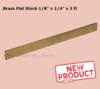 #ad Brass Flat Stock 1 8quot; x 1 4quot; x 3 Ft Strip Solid 360 Alloy Mill 36quot; Length NEW $24.52