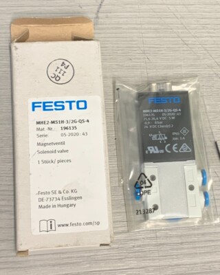Neu für Festo Magnetventil MHE2-MS1H-3/2G-QS-4 196135