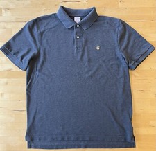 Brooks Brothers Polo Shirt Mens XL Gray Short Sleeve Pique Performance
