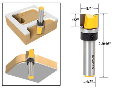 3/4'' Diameter Flush Trim Template Router Bit - 1/2'' Shank - Yonico 14167