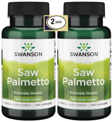 2 Pack SAW PALMETTO 540mg 200 caps (2x100) Prostate Urinary Tract Health e. 2027