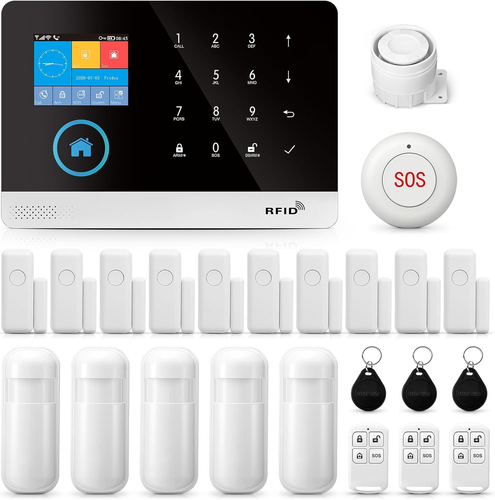 Sistema Di Allarme Di Sicurezza Domestica WIFI+GSM, Kit Allarme Fai Da Te Con Ri - Foto 9 di 12