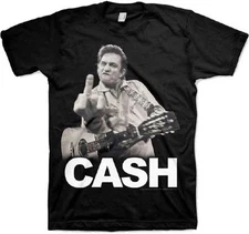 Johnny Cash The Bird San Quentin Middle Finger Rock Guitar T Tee Shirt JMC-1002