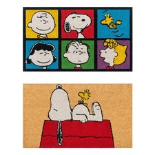 Peanuts Snoopy Coir Doormat - 2x3 Welcome Mat 2-Pack , Ideal for High Traffi...