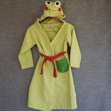 Jumping Beans Kids Frog Bathrobe Size 6-8 Green Polyester Fleece Hooded Robe