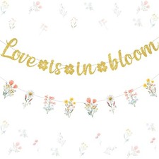 Love is in Bloom Bridal Shower Decorations Banner, Floral Flower Themed Bridal