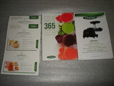 Omega J8006HDBLK Cold Press Juicer User Manual Guide Book & Cold Press 365 Recip