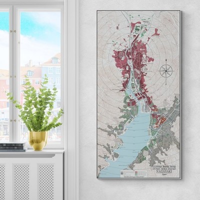 1946 Nagasaki Bombing Survey Map   Ground Zero, Blast Radii & Urban Destruction