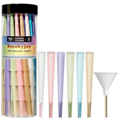 Cones Rolling King Size Papers - 100 Pack Colorful Preroll Pre