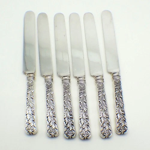 Saint Cloud 6 Banquet Knives Gorham Sterling Silver 1886 Mono FLS G