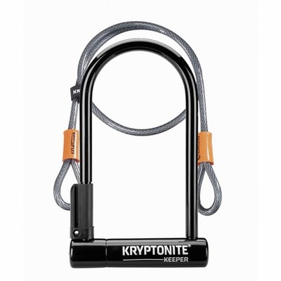 Kryptonite Keeper 12 Bügelschloss mit Flexkabel & Halterung Fahrradschloss schwarz NEU