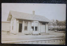 1908 Cory Indiana Depot RPPC Postcard IN Real Photo
