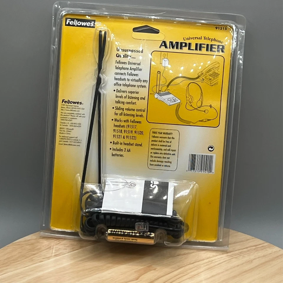 Fellowes Universal Telephone Headset Amplifier Unit NEW OLD STOCK SEALED - Image 2 of 4