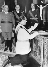 General Solis was sworn in presence of General Franco at Pardo Pal- Old Photo