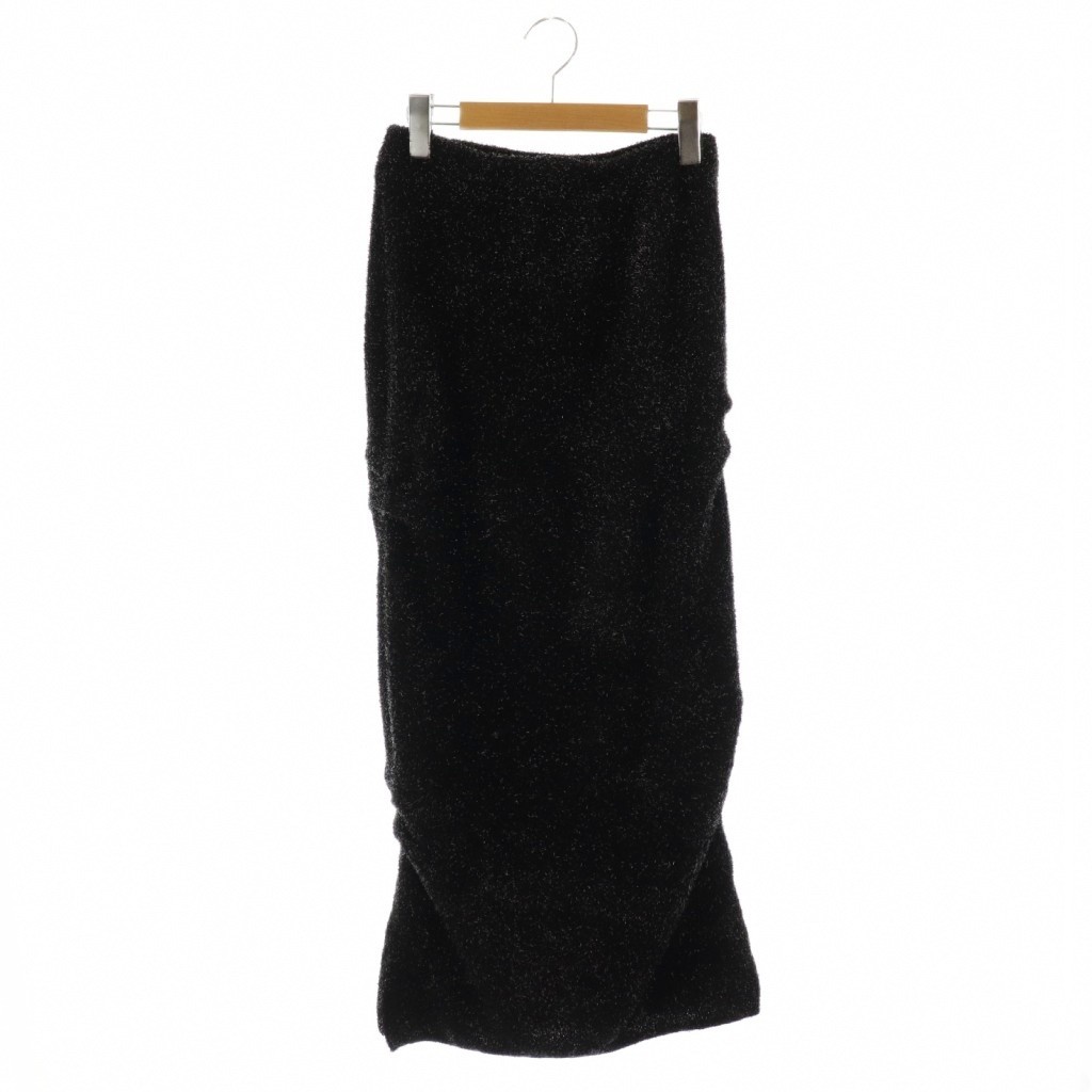 Ameri VINTAGE Feather Yarn Glitter Knit Skirt Bla… - image 1