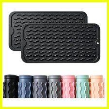 2 Pack Silicone Dish Drying Mat for Kitchen Counter Easy to Clean Quick Dry N...