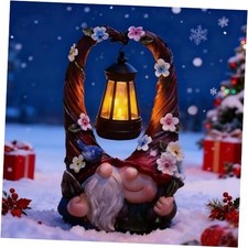 Outdoor Decorations with Solar Light Lantern Double Cute Gnomes Couple Gnome