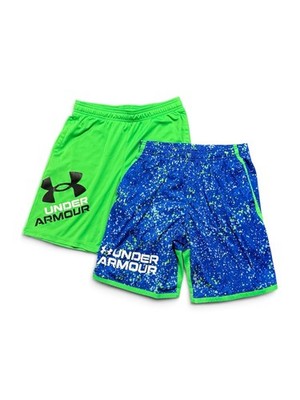 Under Armour Boys Youth XL Athletic Shorts Lot of 2 Blue Green Loose Fit
