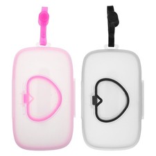 2pcs Travel Baby Wipe Case - Portable Wet Wipes Holder with Carrying Strap -