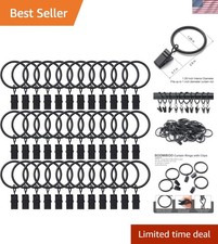 36 Pack Curtain Rings with Clips, Drapery Clips with Rings, Hangers Drapes Ri...