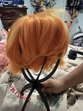 Orange Short Straight Wig with Bangs, One Size, Adult Unisex Halloween