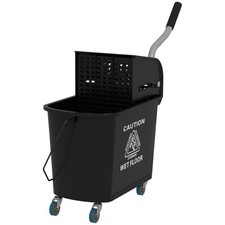 Mop Bucket with Wringer on Wheels for Floor Cleaning Separate Dirty Clean Water
