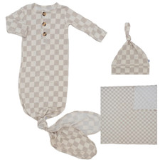 Newborn Baby Bundle  Knotted Gown  Hat  Blanket  Perfect Shower Gift