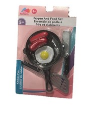 Kids Pretend to Play Kitchen Toy Set Plastic Frying Pan 9 pcs Breakfast