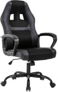 Office Chair PC Gaming Cheap Desk 24D x 25W x 45H in, Black 