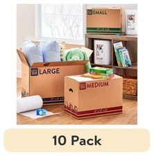  10 pack Pen Gear Medium Moving Boxes, 22 in. L x 13 in. W x 15 in. H, Kraft
