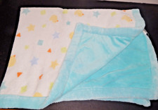 Kids Korner Baby Blanket Duck Stars Fleece Aqua Teal Blue SOFT 30x40