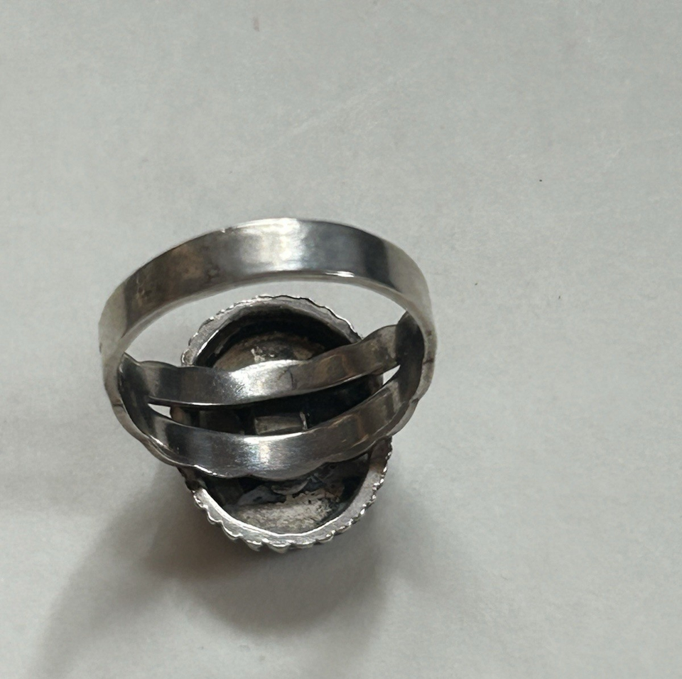 Ring Tan Vtg Bar-Tan Sterling Silver Lavender Quahog Clam Shell Southwestern ...