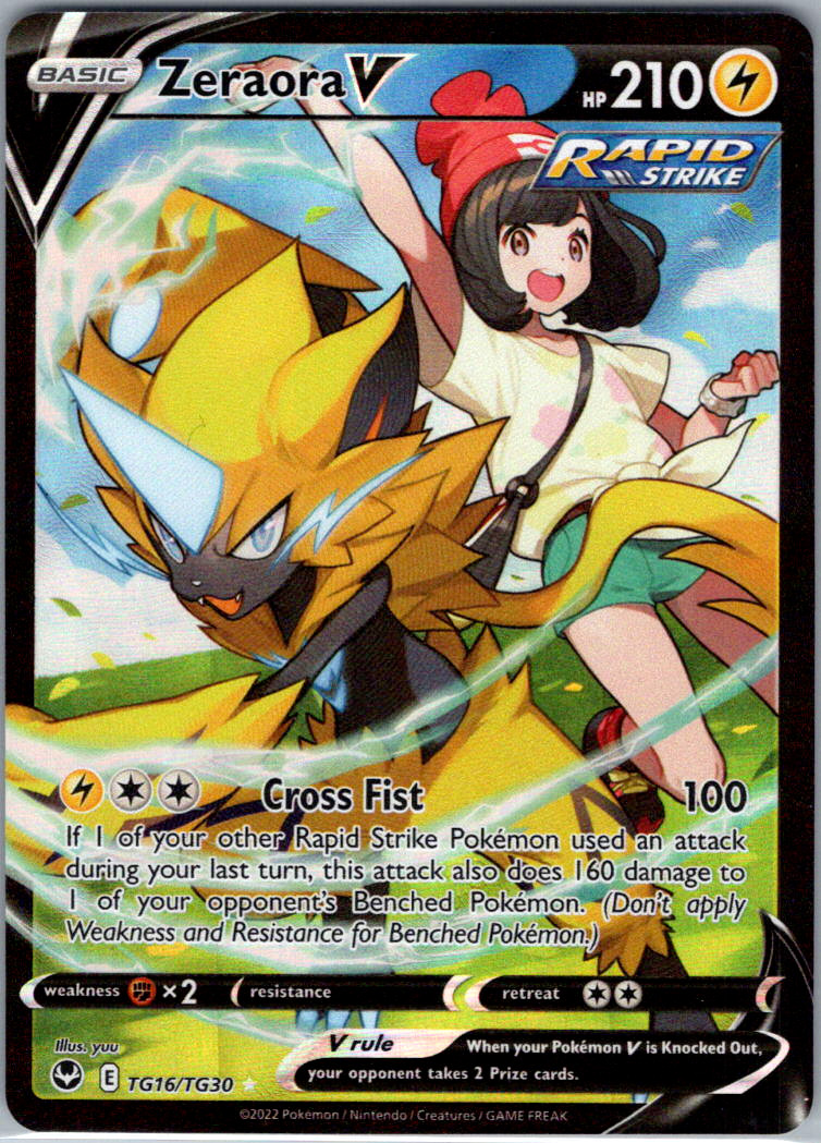 Zeraora V Ultra Rare SWSH12: Silver Tempest Trainer Gallery TG16/TG30 NM 2022 yu