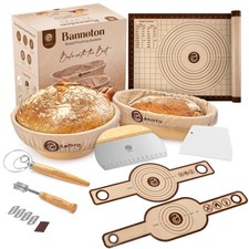 Banneton Bread Proofing Basket Set with Sourdough Bread Baking Supplies, A Co...