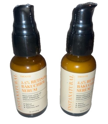 2 Pack Instanatural 2.5% Retinol Bakuchiol Serum, 1 fl oz (30 ml) - BB: 3/2027