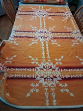 Vintage Pendleton 72 X 60 Reversible Wool Blanket Robes Original Beaver State