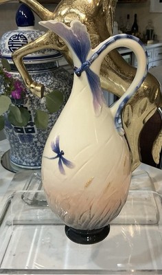 Franz Collection Dragonfly & Wheat Porcelain Ewer Jug FZ00054 Art Nouveau Style