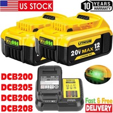 Pack 8.0AH Lithium Ion Battery/Charger For DeWalt 20V 20 Volt Max DCB206 DCB205