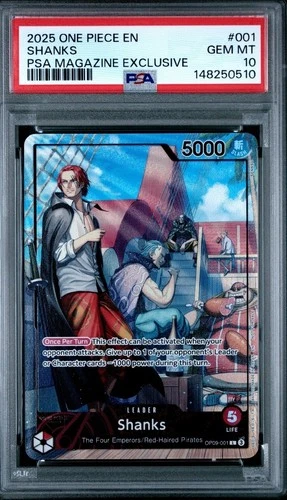 Shanks (2025 PSA Magazine Promo) OP09-001 One Piece Promotion Cards PSA 10