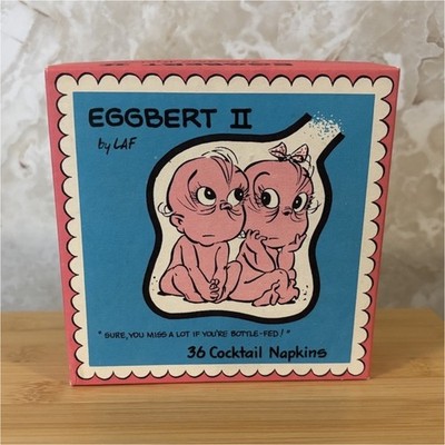 LAF Eggbert II 36 Collectible Cocktail Paper Napkins Monogram California 1961