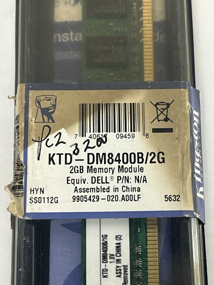 KINGSTON 2GB PC2-5300 DDR2 667 Desktop Memory  Low Profile KTD-DM8400B/2G - Image 2 of 3