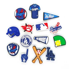 LOS ANGELES DODGERS SHOE CHARMS (14pcs) Baseball Cool Gift Accessories Set Lot