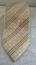 Steve Harvey Collection Tie 100 Silk Hand Made Cream/ Brown
