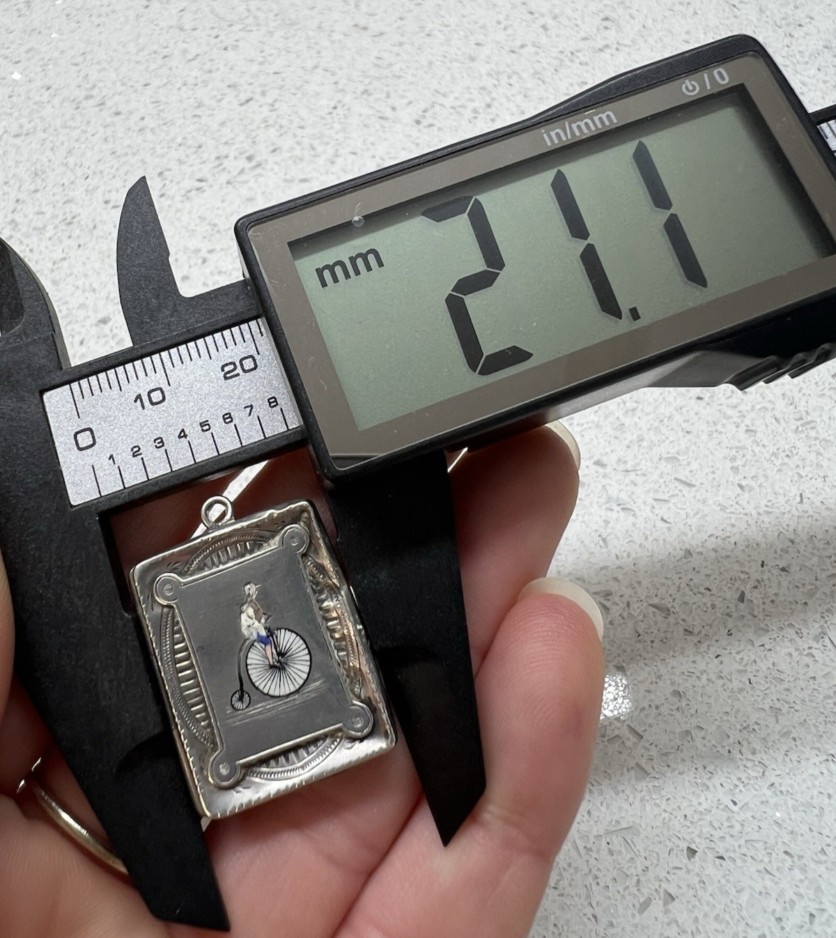 RARE HM1892 ANTIQUE SOLID SILVER PENNYFARTHING ST… - image 14