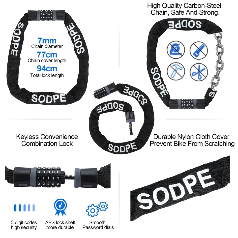 6 Pack Bike Including Bicycle Light Front and Rear, Bike Frame Bag ...